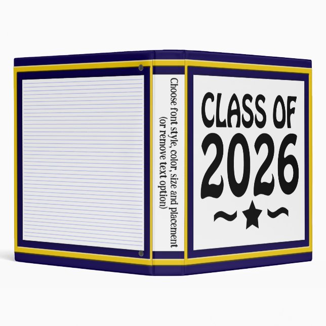 Star Class of 2026 Graduation 3 Ring Binder (Background)