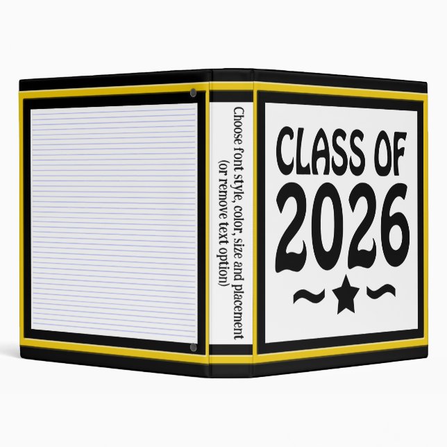 Star Class of 2026 Graduation 3 Ring Binder (Background)