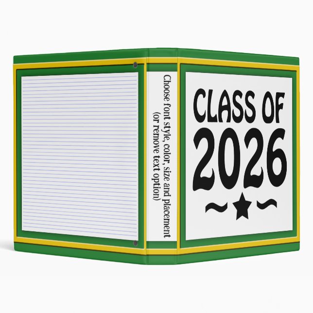 Star Class of 2026 Graduation 3 Ring Binder (Background)