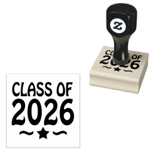 Star Class of 2026 Graduation Rubber Stamp