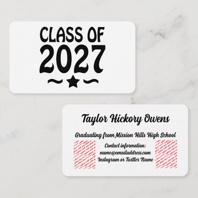 Star Class of 2027 Graduation Enclosure Card (Front/Back)