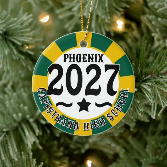 Star Class of 2027 Photo Graduation Ceramic Ornament (Tree)