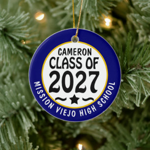 Star Class of 2027 Photo Graduation Ceramic Ornament