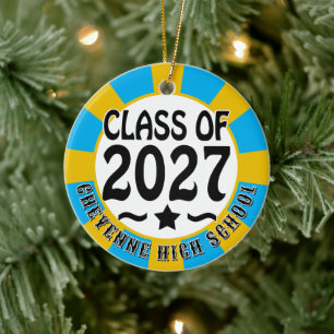 Star Class of 2027 Photo Graduation Ceramic Ornament