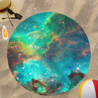 Star Cluster NGC 2074 in Cosmic Cloud Round Beach Towel
