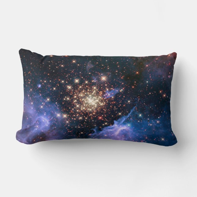 Star Cluster NGC 3603 (Hubble) Lumbar Pillow (Front)
