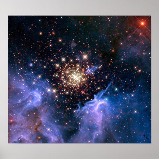 Star Cluster NGC 3603 (Hubble) Poster (Front)