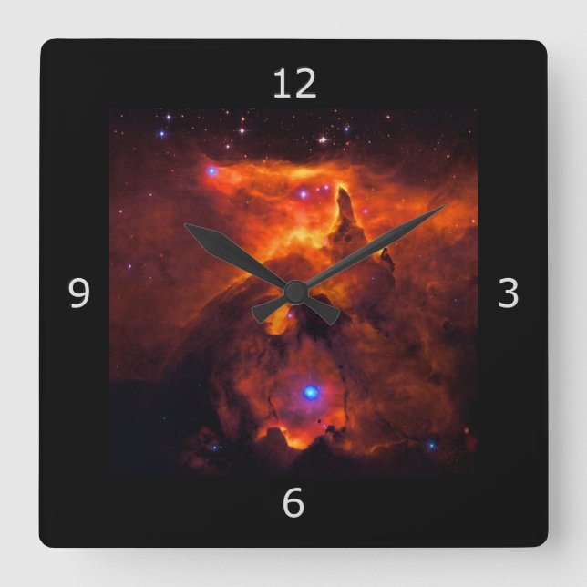 Star Cluster Pismis 24, core of NGC 6357 Square Wall Clock (Front)