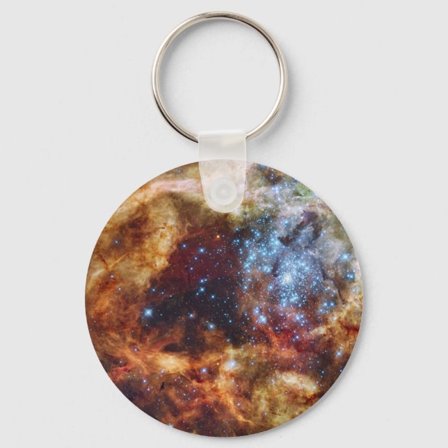 Star Cluster R136 Bursts Out Tarantula Nebula Keychain (Front)