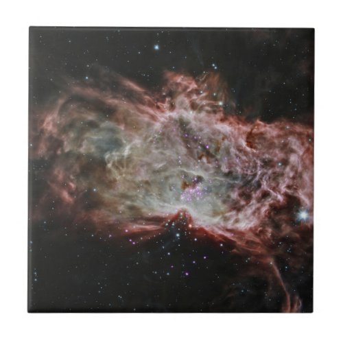 Star Clusters In The Center Of The Flame Nebula Ceramic Tile