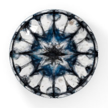 Star Compass Mandala Glass Paperweight