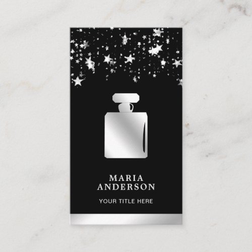 Star Confetti Fragrance Silver Foil Perfume Bottle Business Card