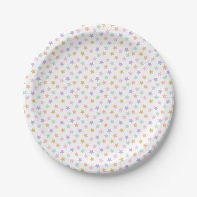 Star Confetti (Pastel) Paper Plates (Front)