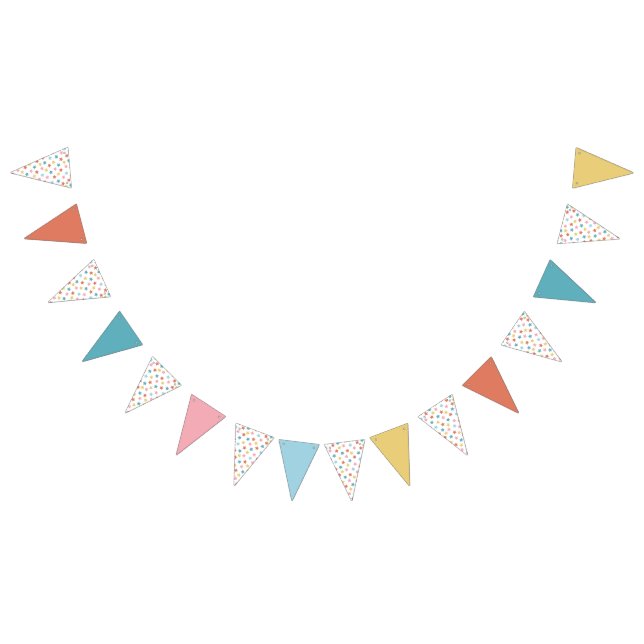 Star Confetti (Retro -Solids) Bunting Flags (All)
