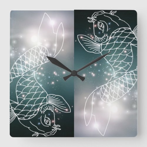 star constellation zodiac astrology Zodiac Pisces Square Wall Clock