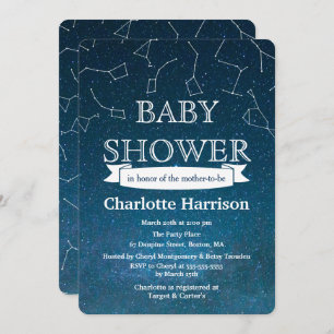 Star Constellations Space Baby Shower Invitation
