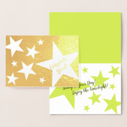 Star Covered Foil Print Congratulations Grad Card