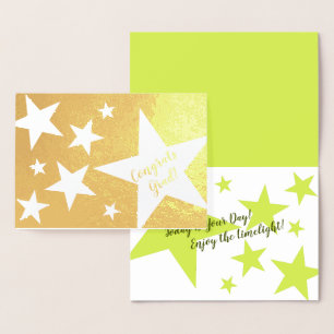Star Covered Foil Print Congratulations Grad Card