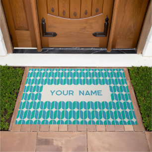 Star Crossed Aquatic Tiles Customized Doormat