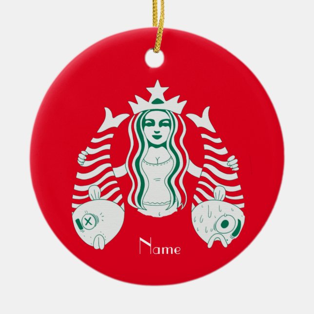 Star-Crown Queen Mermaid Thunder_Cove   Ceramic Ornament (Front)