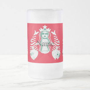 Star-Crown Queen Mermaid Thunder_Cove Frosted Glass Beer Mug