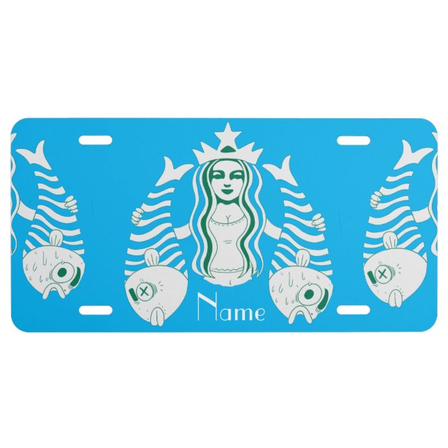 Star-Crown Queen Mermaid Thunder_Cove  License Plate (Front)