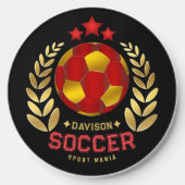 Star Crown Soccer Emblem Design Wireless Charger (Front)