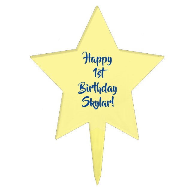 Star Cute Kid's Birthday Party Space Cake Topper (Front)