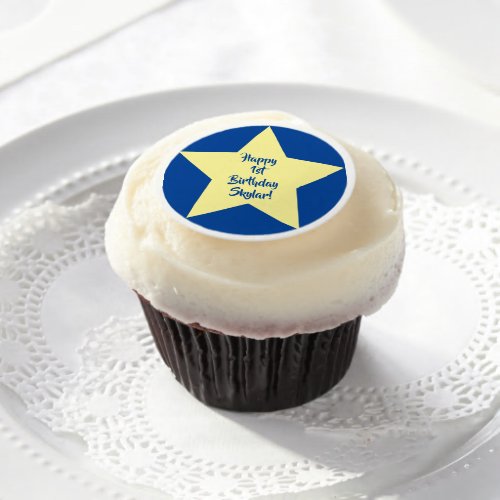 Star Cute Kids Birthday Party Space Edible Frosting Rounds