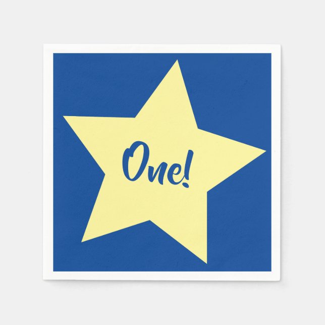 Star Cute Kid's Birthday Party Space Napkins (Front)