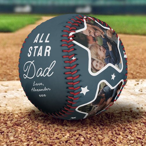 Star Dad Fathers Day Keepsake Photo Baseball