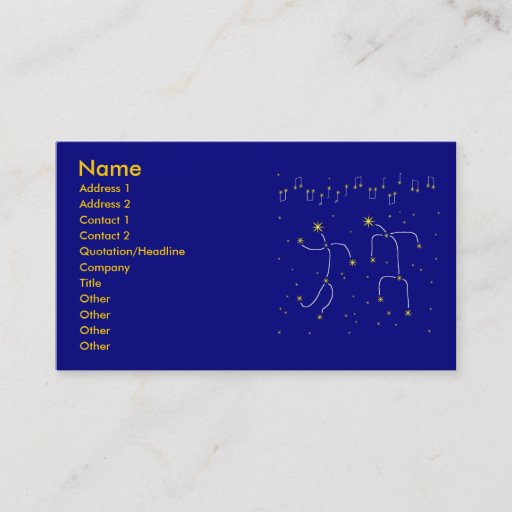 Customizable Star Dance Business Card Template