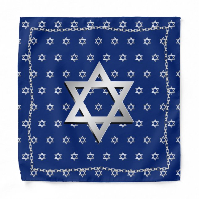 Star David Chain Trim Candle Lighting Head Cover Bandana (Front)