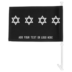 Star David Custom Black Funereal Procession Flag