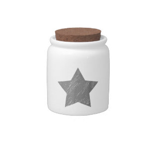 Star Distressed Gray Vintage Star Candy Jar
