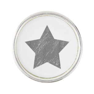 Star Distressed Gray Vintage Star Lapel Pin