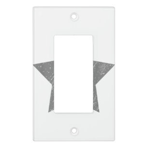 Star Distressed Gray Vintage Star Light Switch Cover