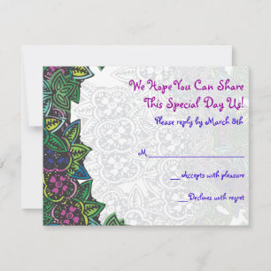 Star & Dragonfly Bar Bat Mitzvah Invitation REPLY