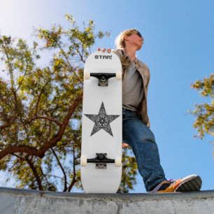 Star drawing, vintage illustration skateboard