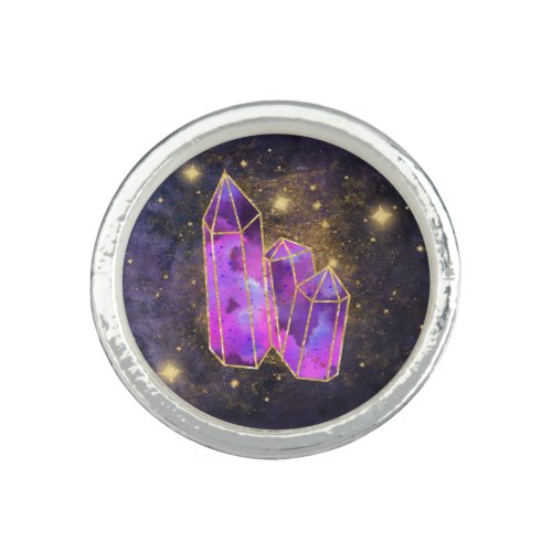   Star Dust Cosmic Crystals Gold Glitter AP40 Ring