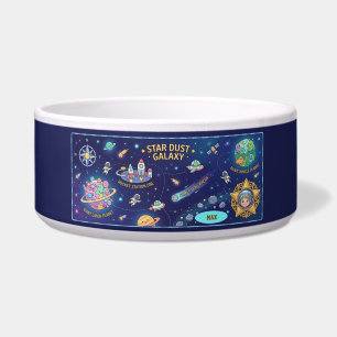 Star Dust Galaxy Space Map Ceramic Pet Bowl