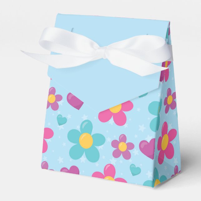 Star-Dusted Blooms Favor Box (Front Side)
