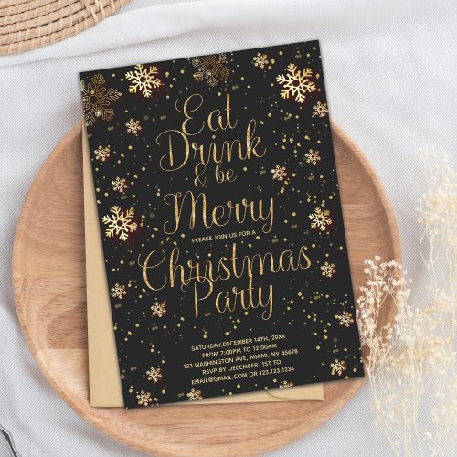Star Eat Drink and be Merry Christmas Invitations