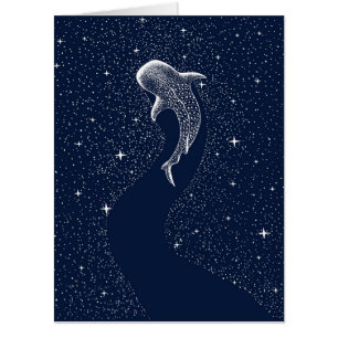 Star Eater Navy Shark Design Funny Shark Card