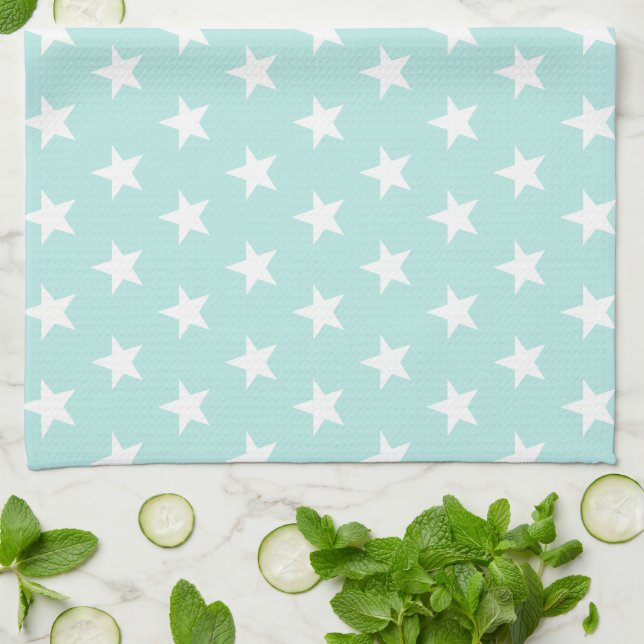 Star Editable Background Color Kitchen Towels (Folded)