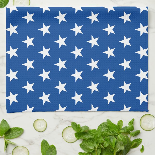 Star Editable Background Color Kitchen Towels (Folded)