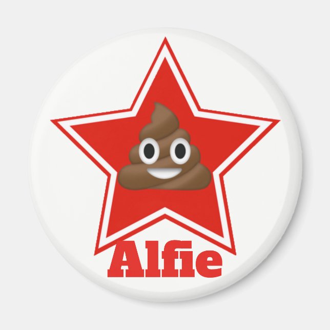 Star Emoji Poo Personnalised Magnet (Front)