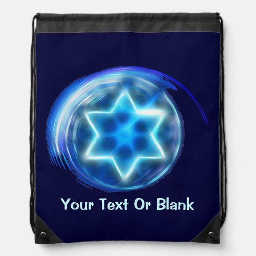 Star Encircled Fractal Drawstring Bag