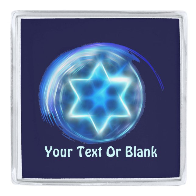 Star Encircled Silver Finish Lapel Pin (Front)