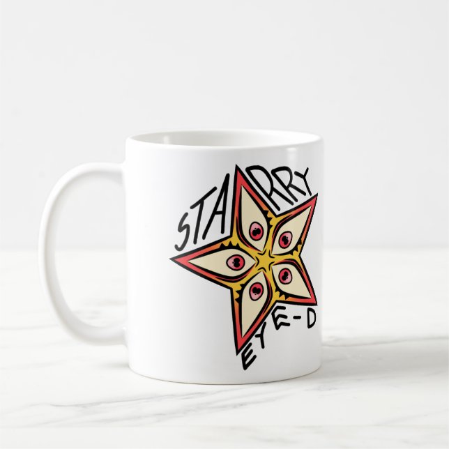 Star Eye Pink Yellow Red  Coffee Mug (Left)